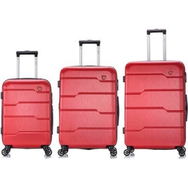 Rta Products Llc DUKAP Rodez Lightweight Hardside Luggage 3-Piece Luggage Set 20"/24"/28" - Red DKRODSML-RED